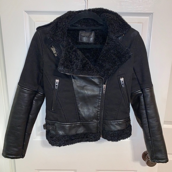 Blank NYC Faux Leather Shearling Moto Jacket - Picture 2 of 9